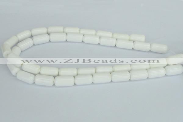CAA24 15.5 inches 10*20mm cylinder white agate gemstone beads