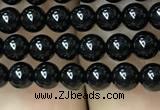 CAA2402 15.5 inches 4mm round black agate beads wholesale