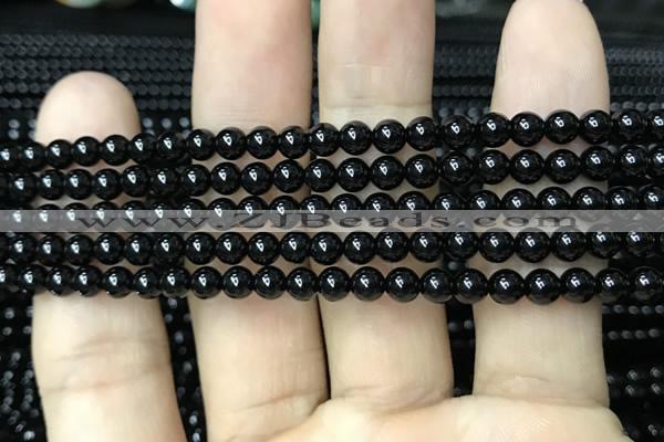 CAA2403 15.5 inches 6mm round black agate beads wholesale