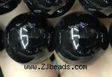 CAA2410 15.5 inches 20mm round black agate beads wholesale