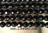 CAA2413 15.5 inches 2mm faceted round black agate beads wholesale