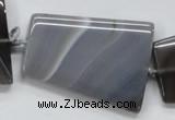 CAA242 15.5 inches 30*40mm trapezoid grey line agate beads