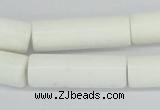 CAA25 15.5 inches 10*30mm cylinder white agate gemstone beads