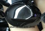 CAA2543 15.5 inches 22*30mm oval black agate beads wholesale