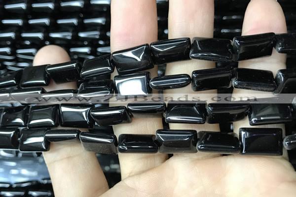 CAA2566 15.5 inches 10*14mm rectangle black agate beads wholesale