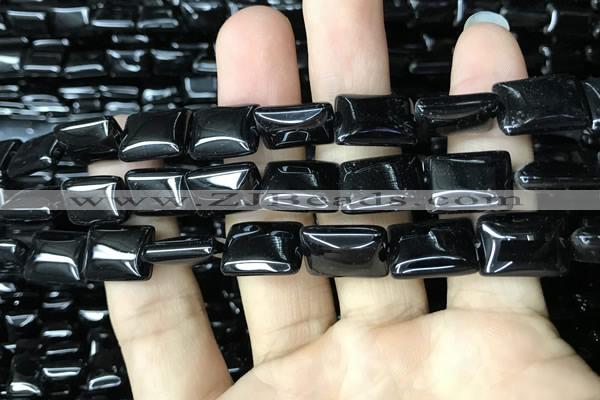 CAA2567 15.5 inches 12*16mm rectangle black agate beads wholesale