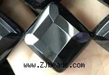 CAA2631 15.5 inches 20*20mm faceted diamond black agate beads