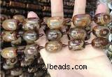 CAA2666 15.5 inches 14*21mm - 16*22mm drum tibetan agate dzi beads