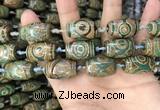 CAA2669 15.5 inches 13*22mm - 15*23mm drum tibetan agate dzi beads