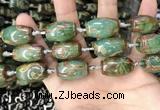 CAA2672 15.5 inches 13*22mm - 15*23mm drum tibetan agate dzi beads