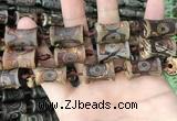 CAA2680 15.5 inches 12*18mm - 13*30mm bone tibetan agate dzi beads