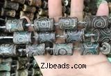 CAA2681 15.5 inches 12*18mm - 13*24mm bone tibetan agate dzi beads