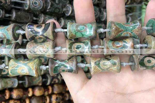 CAA2682 15.5 inches 15*18mm - 16*23mm bone tibetan agate dzi beads