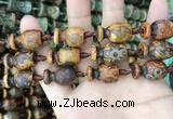 CAA2683 15.5 inches 13*18mm - 13*22mm vase-shaped tibetan agate dzi beads