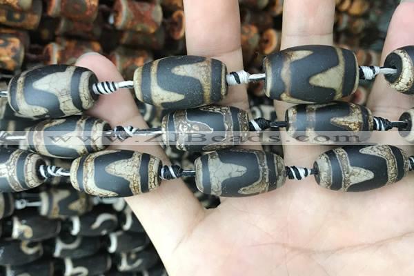 CAA2685 15.5 inches 13*25mm - 16*26mm drum tibetan agate dzi beads