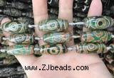 CAA2688 15.5 inches 12*30mm - 14*30mm rice tibetan agate dzi beads
