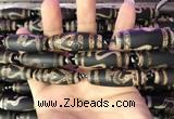 CAA2693 15.5 inches 14*38mm - 16*43mm rice tibetan agate dzi beads
