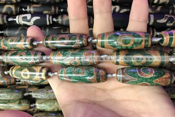 CAA2695 15.5 inches 14*38mm - 16*43mm rice tibetan agate dzi beads