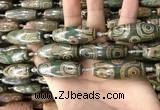 CAA2705 15.5 inches 14*38mm - 16*43mm rice tibetan agate dzi beads