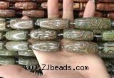 CAA2710 15.5 inches 14*38mm - 16*43mm rice tibetan agate dzi beads