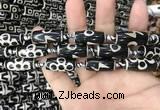 CAA2730 15.5 inches 10*25mm - 11*25mm rice tibetan agate dzi beads