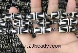 CAA2731 15.5 inches 10*25mm - 11*25mm rice tibetan agate dzi beads