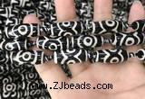 CAA2732 15.5 inches 10*25mm - 11*25mm rice tibetan agate dzi beads