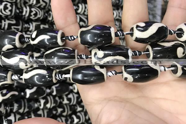 CAA2738 15.5 inches 14*21mm - 16*22mm drum tibetan agate dzi beads