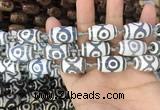 CAA2741 15.5 inches 14*21mm - 16*22mm drum tibetan agate dzi beads