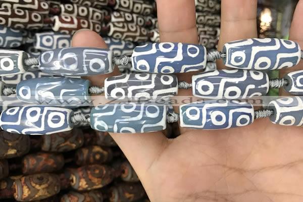 CAA2742 15.5 inches 12*30mm - 13*31mm rice tibetan agate dzi beads