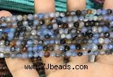 CAA2800 15 inches 4mm faceted round fire crackle agate beads wholesale