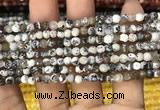 CAA2807 15 inches 4mm faceted round fire crackle agate beads wholesale