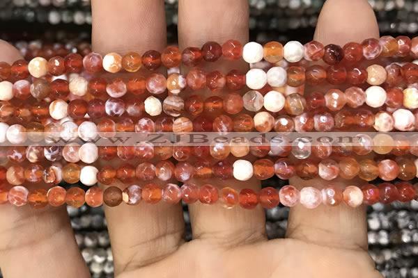 CAA2808 15 inches 4mm faceted round fire crackle agate beads wholesale