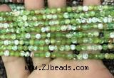 CAA2817 15 inches 4mm faceted round fire crackle agate beads wholesale