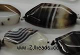CAA283 15.5 inches 18*30mm freeform black line agate beads