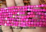 CAA2831 15 inches 4mm faceted round fire crackle agate beads wholesale