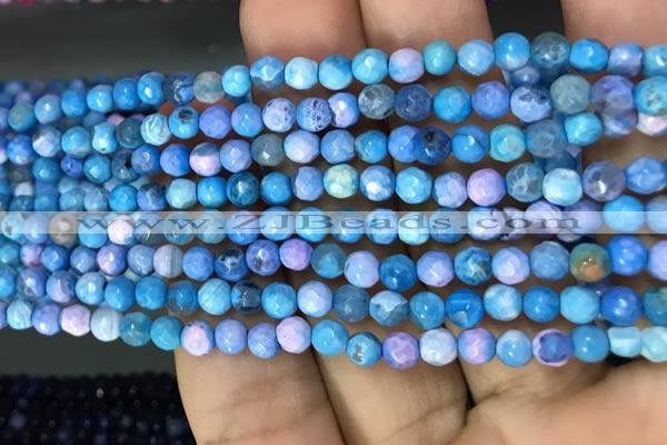 CAA2834 15 inches 4mm faceted round fire crackle agate beads wholesale