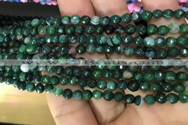 CAA2838 15 inches 4mm faceted round fire crackle agate beads wholesale