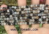 CAA2846 15 inches 4mm faceted round fire crackle agate beads wholesale