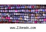 CAA2885 15 inches 6mm faceted round fire crackle agate beads wholesale