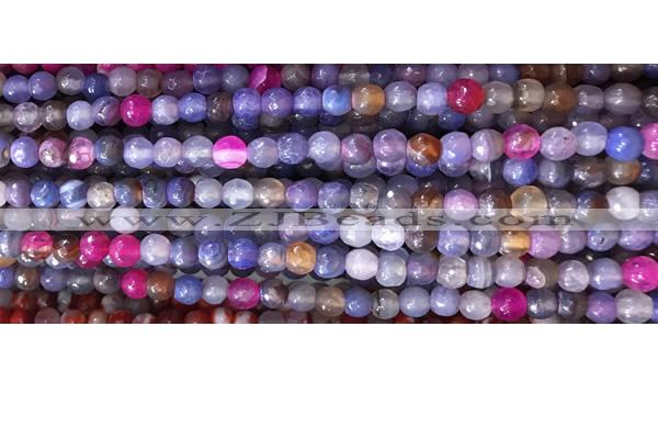 CAA2885 15 inches 6mm faceted round fire crackle agate beads wholesale