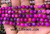 CAA2899 15 inches 6mm faceted round fire crackle agate beads wholesale