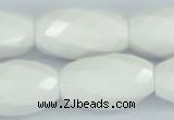 CAA29 15.5 inches 18*30mm faceted rice white agate gemstone beads