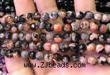 CAA2903 15 inches 6mm faceted round fire crackle agate beads wholesale