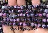 CAA2908 15 inches 6mm faceted round fire crackle agate beads wholesale