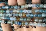 CAA2926 15 inches 6mm faceted round fire crackle agate beads wholesale
