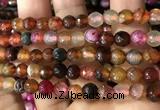 CAA2933 15 inches 6mm faceted round fire crackle agate beads wholesale