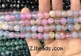 CAA2960 15 inches 8mm faceted round fire crackle agate beads wholesale