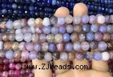 CAA2962 15 inches 8mm faceted round fire crackle agate beads wholesale