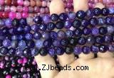 CAA2963 15 inches 8mm faceted round fire crackle agate beads wholesale